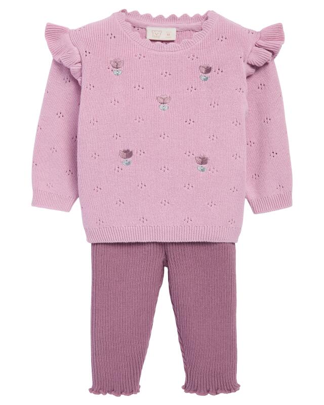 Newborn knitted jumper + trousers for girls, purple (KiK Newborn Strickpullover + Strickhose (lila)) — KiK, authentic German product in Morocco