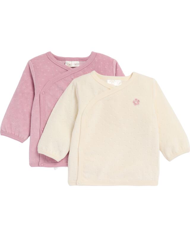 T-shirts croisés texturés naissance fille, violet (KiK Newborn Wickelshirts mit Stuktur (lila)) — KiK, produit allemand authentique au Maroc