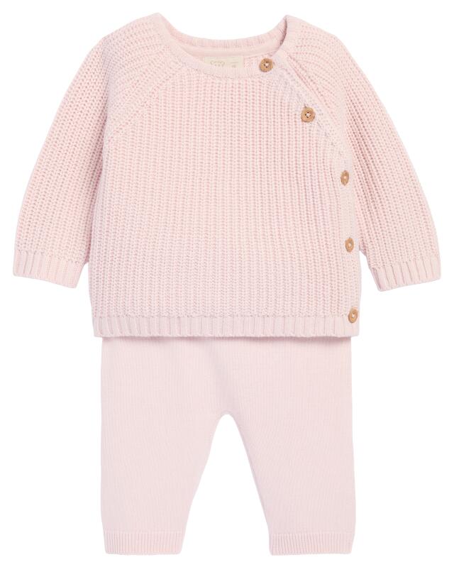 Newborn knitted jumper + trousers for girls, dusty pink (KiK Newborn Strickpullover + Strickhose (altrosa)) — KiK, authentic German product in Morocco
