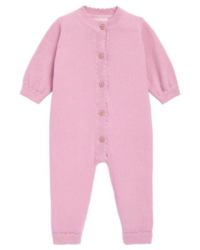Newborn knitted sleepsuit for girls, purple — KiK, authentic German product in Morocco