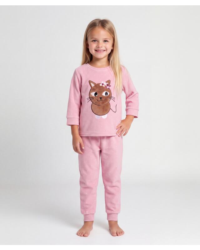 Velvet pyjamas for girls, pink (KiK Samt-Pyjama (rosa)) — KiK, authentic German product in Morocco