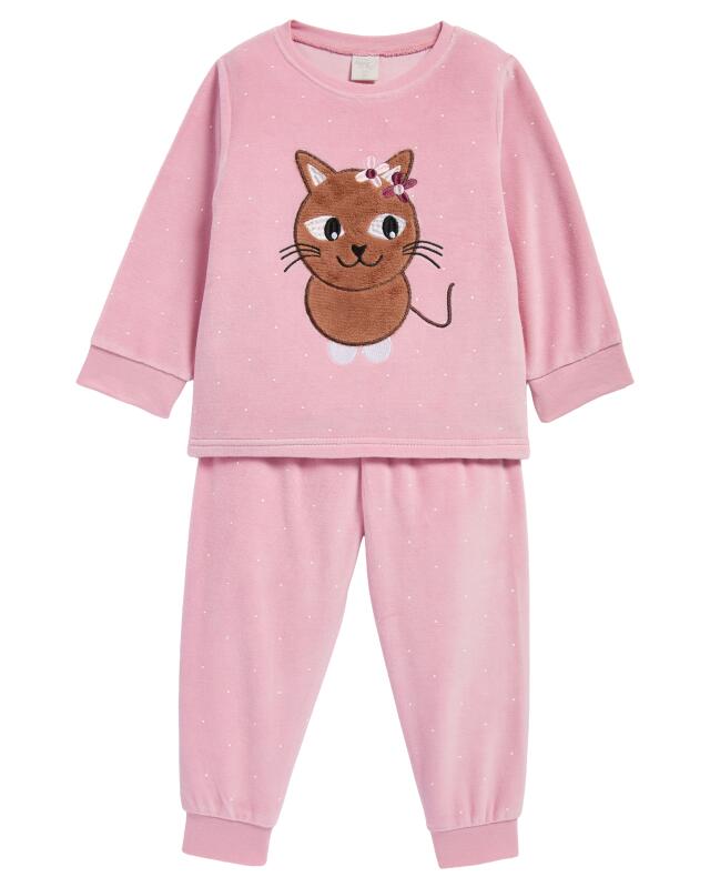 Velvet pyjamas for girls, pink (KiK Samt-Pyjama (rosa)) — KiK, authentic German product in Morocco