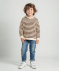 Strickpullover mit Streifen offwhite
