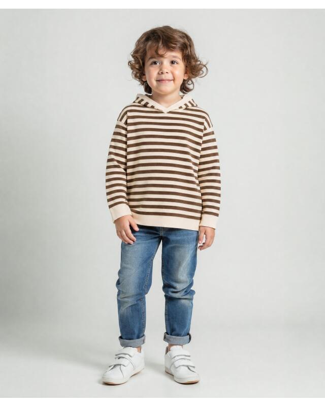 Striped knit jumper for boys, off-white (KiK Strickpullover mit Streifen (offwhite)) — KiK, authentic German product in Morocco