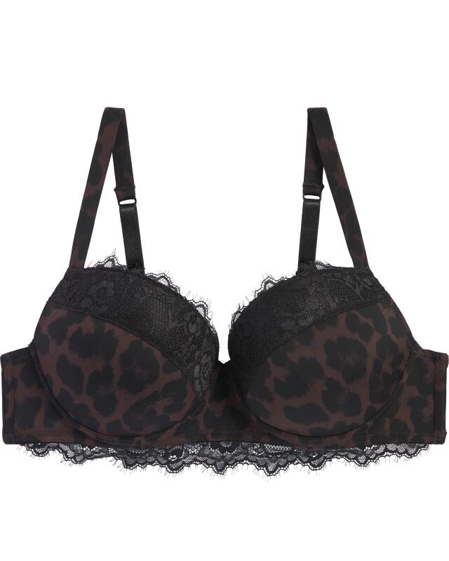 Leopard print push-up bra for women, leopard print (KiK Push-up-BH Leo (Leopardendruck)) — KiK, authentic German product in Morocco