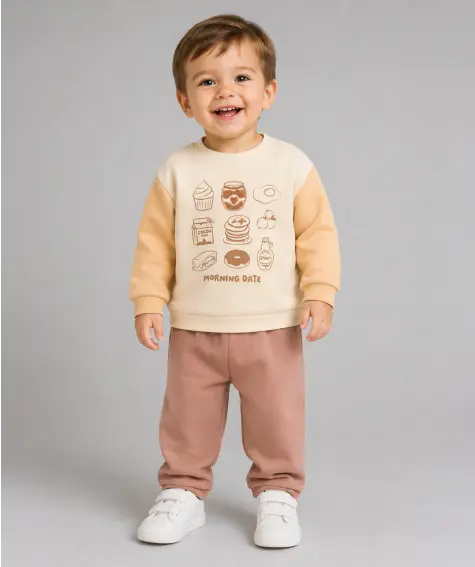 Sweatshirt + Hose mit Dessert-Print