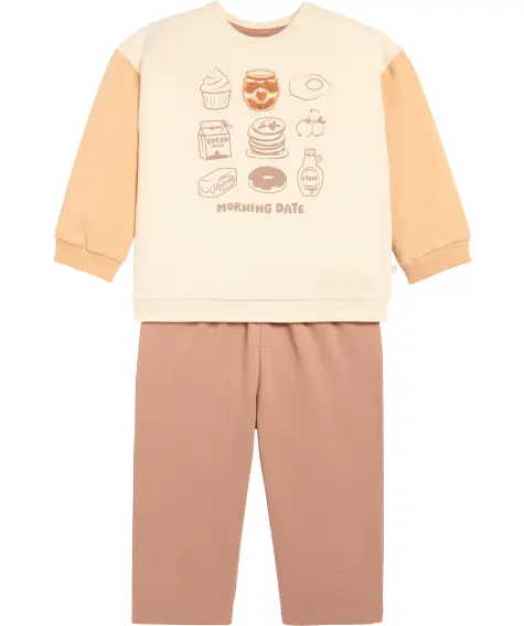 Sweatshirt + Hose mit Dessert-Print