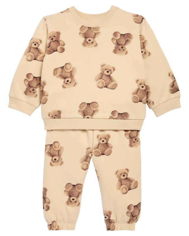 سويتشيرت + سروال بنقشة الدببة للرضيعة، إكرو (KiK Sweatshirt + Hose mit Teddys (naturfarben)) — KiK, منتج ألماني أصلي في المغرب