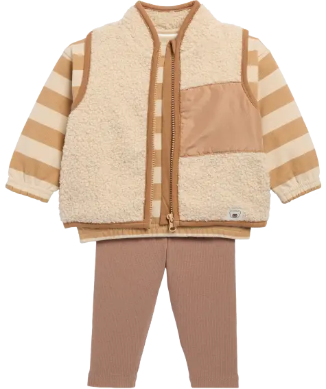 Langarmshirt + Weste + Leggings