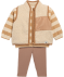Langarmshirt + Weste + Leggings naturfarben