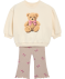 Sweatshirt + Bootcut-Hose offwhite