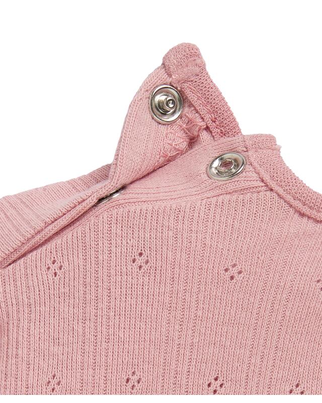 سترة بدون أكمام + بلوزة بأكمام طويلة + سروال للرضيعة، وردي (KiK Weste + Langarmshirt + Hose (rosa)) — KiK, منتج ألماني أصلي في المغرب