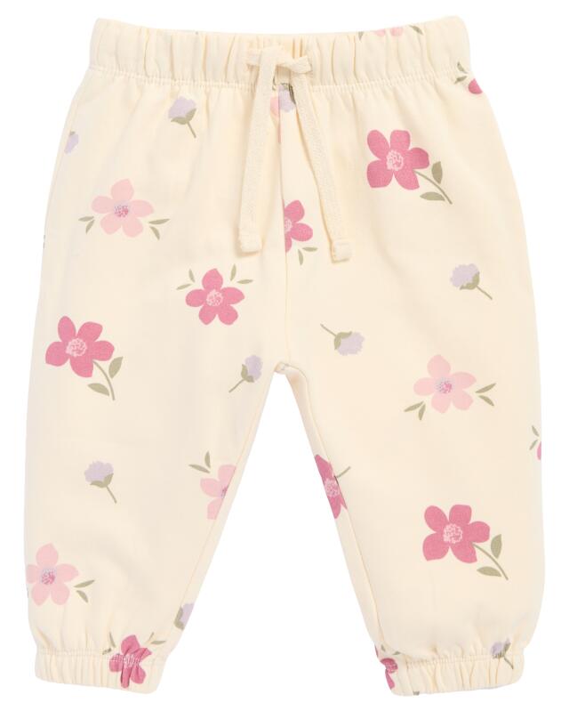 Ensemble de jogging à fleurs bébé fille, blanc cassé (KiK Geblümter Jogginganzug (offwhite)) — KiK, produit allemand authentique au Maroc