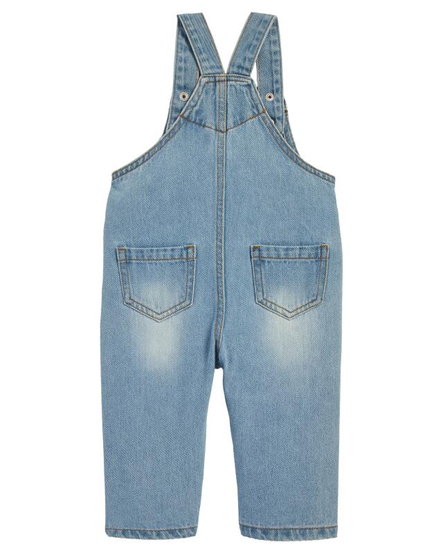 Dungarees with bear embroidery for baby boys, denim blue (KiK Latzhose mit Bärenstickerei (jeansblau)) — KiK, authentic German product in Morocco