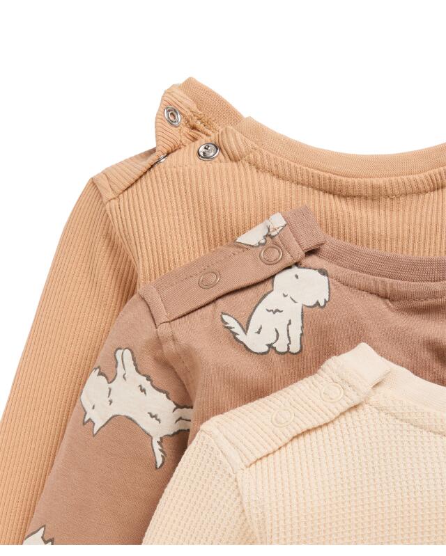 تيشيرتات بأكمام طويلة بتصاميم متنوعة للرضيع، إكرو (KiK Langarmshirts in verschiedenen Designs (naturfarben)) — KiK, منتج ألماني أصلي في المغرب