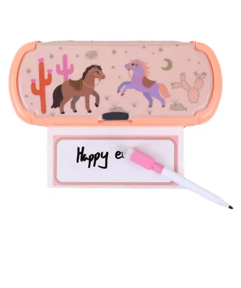 Etui met uitschuifbaar bordje