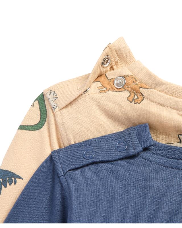 تيشيرتات بأكمام طويلة بنقشة الديناصورات للرضيع، كحلي (KiK Langarmshirts mit Dinos (dunkelblau)) — KiK, منتج ألماني أصلي في المغرب