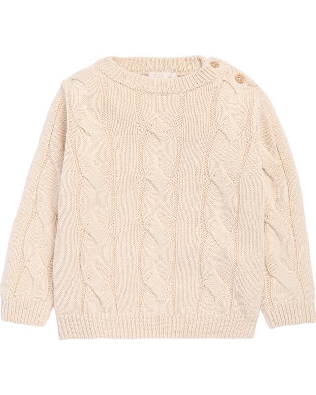 Cable-knit jumper for baby boys, cream (KiK Strickpullover mit Zopfmuster (creme)) — KiK, authentic German product in Morocco