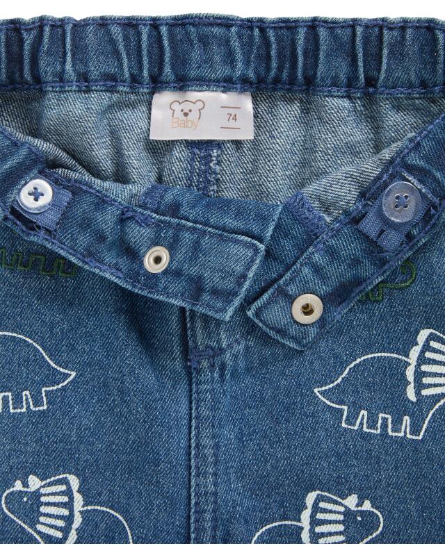 Jean à dinosaures bébé garçon, bleu jean (KiK Jeans mit Dinosauriern (jeansblau)) — KiK, produit allemand authentique au Maroc