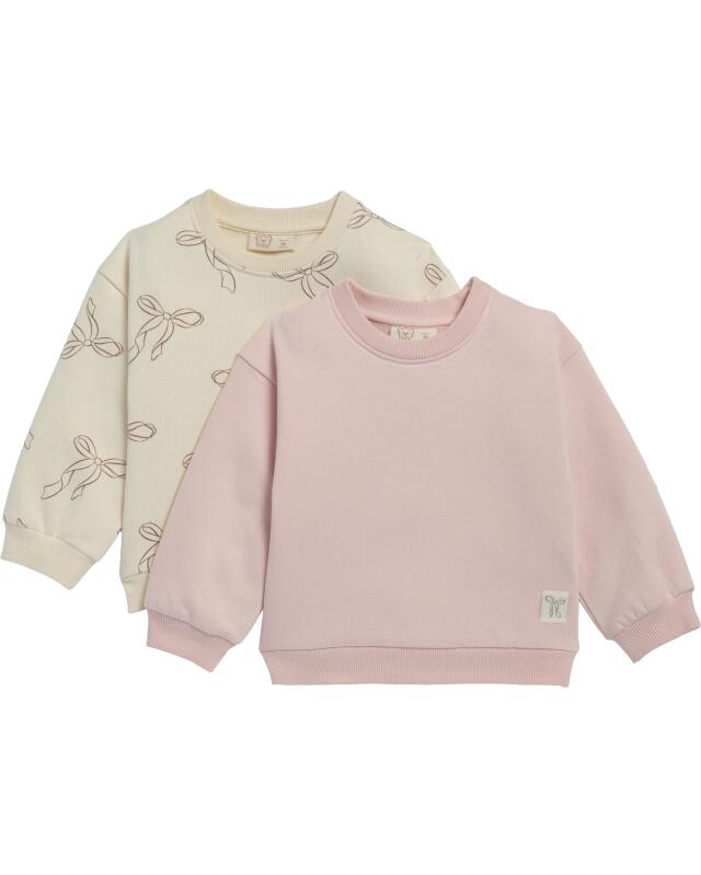 Sweats à nœuds bébé fille, vieux rose (KiK Sweatshirts Schleifen (altrosa)) — KiK, produit allemand authentique au Maroc