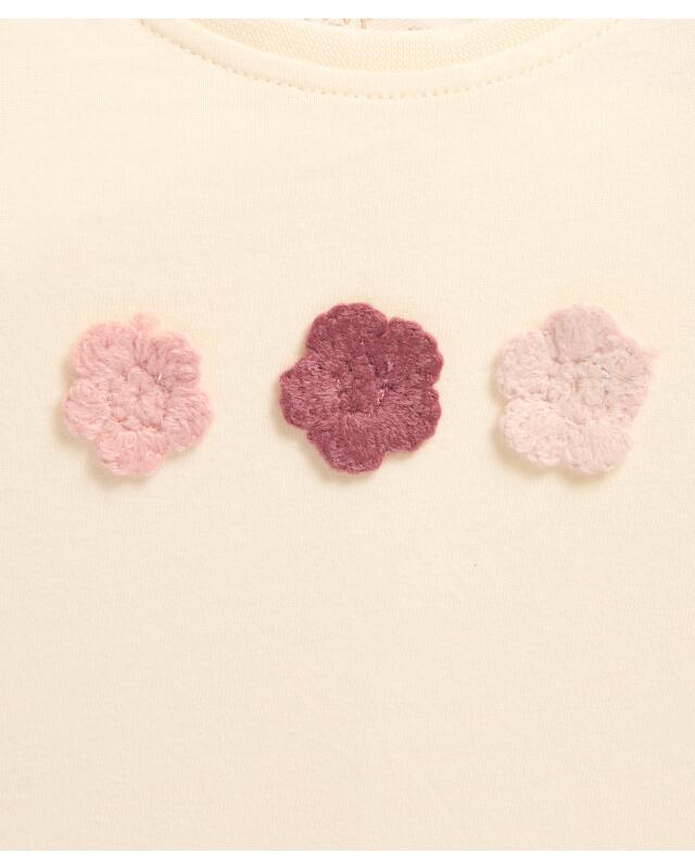 T-shirts manches longues à fleurs au crochet bébé fille, blanc cassé (KiK Langarmshirts Häkelblumen (offwhite)) — KiK, produit allemand authentique au Maroc
