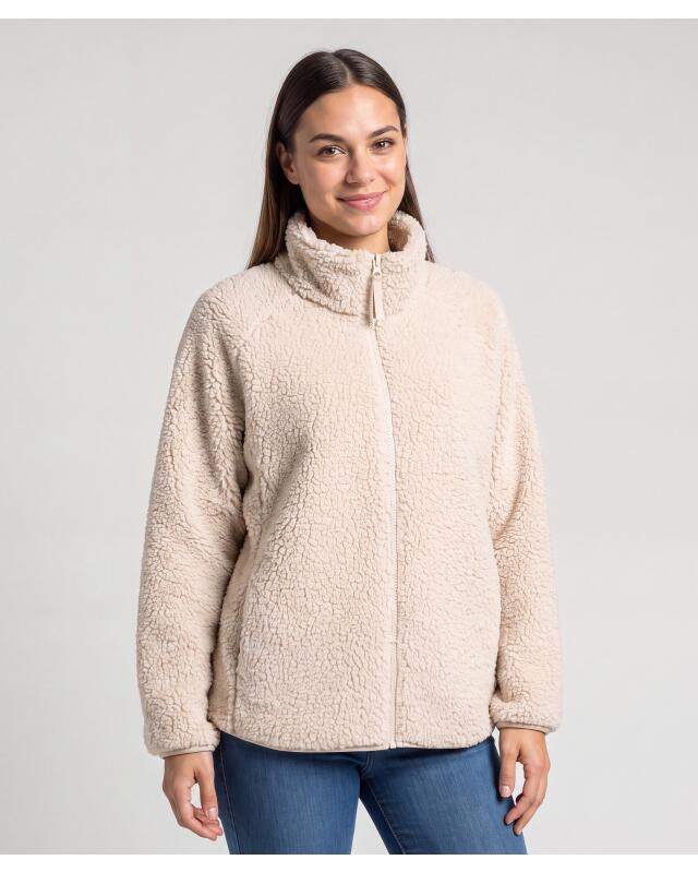 Teddy fleece jacket for women, natural (KiK Teddyfleecejacke (naturfarben)) — KiK, authentic German product in Morocco