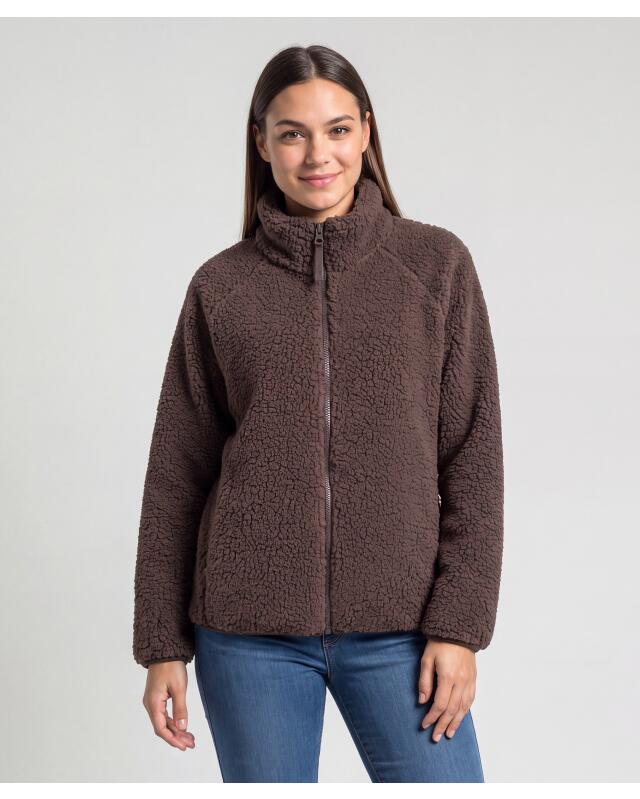 Veste polaire teddy femme, marron (KiK Teddyfleecejacke (braun)) — KiK, produit allemand authentique au Maroc