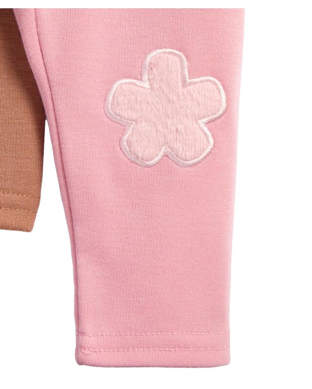 سراويل سويت بزهور وبرية للرضيعة، وردي (KiK Sweathosen mit flauschigen Blumen (rosa)) — KiK, منتج ألماني أصلي في المغرب