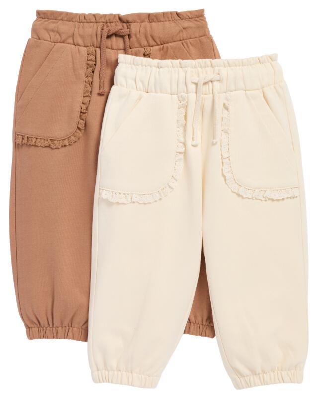 Joggers with gathers for baby girls, brown (KiK Jogginghosen mit Raffungen (braun)) — KiK, authentic German product in Morocco