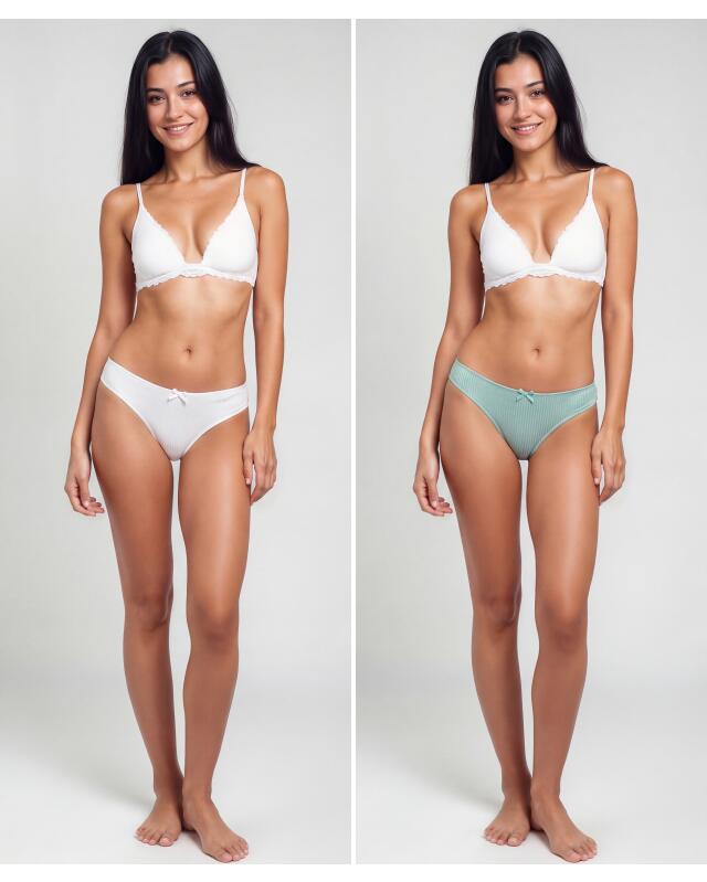 Slips en maille côtelée femme, vert menthe (KiK Slips aus Rippstoff (mintgrün)) — KiK, produit allemand authentique au Maroc