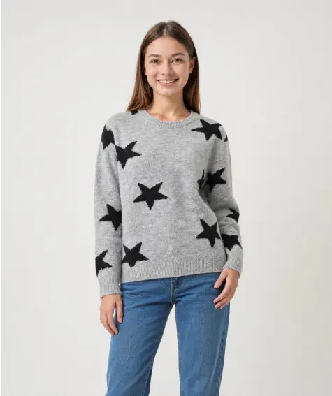 Strickpullover mit Sternenmuster