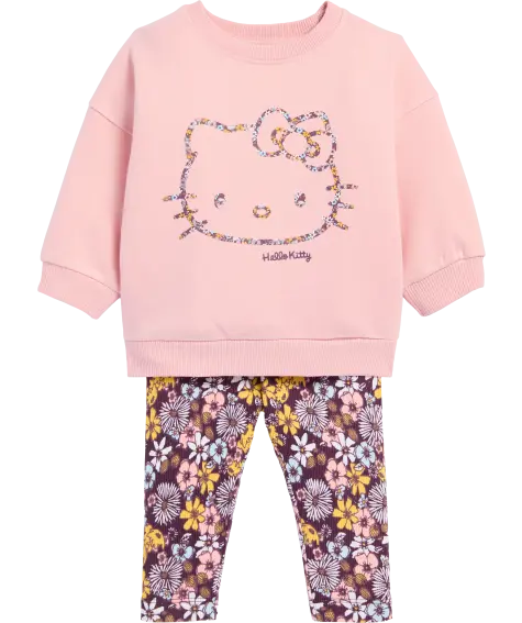 Sweatshirt + Leggings mit Blumen