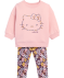 Sweatshirt + Leggings mit Blumen altrosa