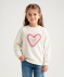 Sweatshirt mit Tüllherz offwhite