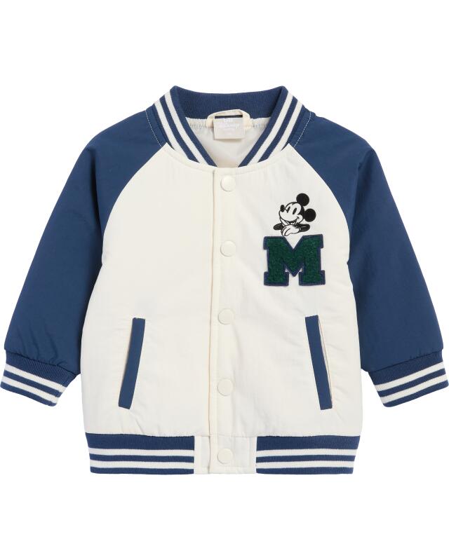 Veste teddy matelassée bébé garçon, blanc cassé (KiK Wattierte Collegejacke (offwhite)) — KiK, produit allemand authentique au Maroc