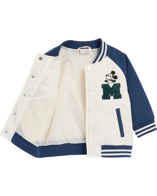 Veste teddy matelassée bébé garçon, blanc cassé (KiK Wattierte Collegejacke (offwhite)) — KiK, produit allemand authentique au Maroc