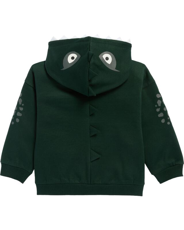 Veste sweat zippée à pics garçon, vert foncé (KiK Sweatjacke mit Zacken (dunkelgrün)) — KiK, produit allemand authentique au Maroc