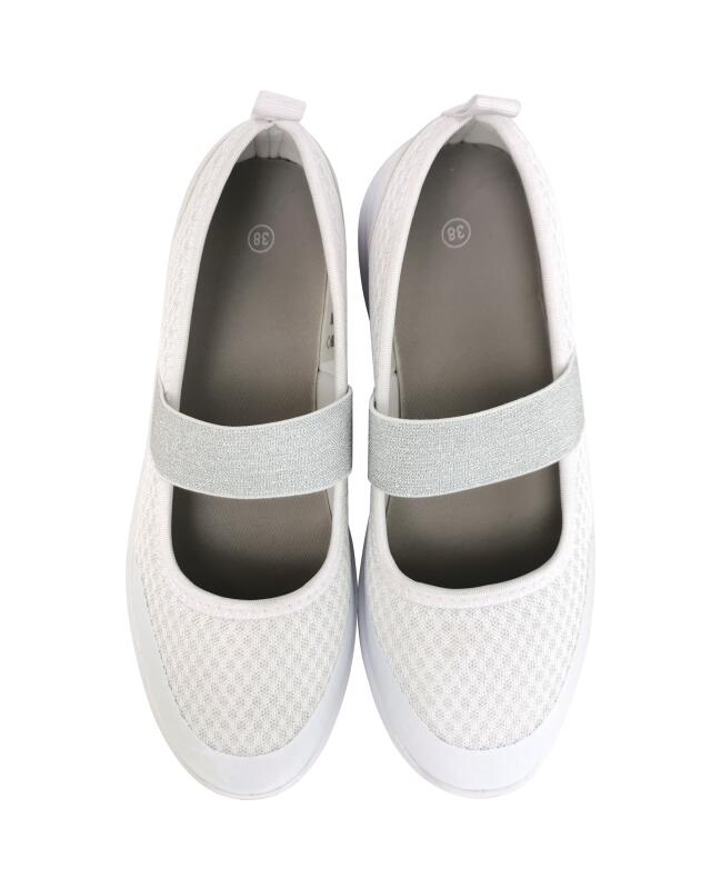Slip-on sneakers with glitter strap for women, white (KiK Slip-ons mit Glitzerriemen (weiß)) — KiK, authentic German product in Morocco