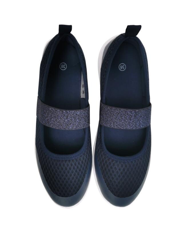 Slip-on sneakers with glitter strap for women, navy (KiK Slip-ons mit Glitzerriemen (dunkelblau)) — KiK, authentic German product in Morocco