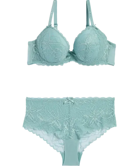 Push-up-BH + Panty in Mintgrün
