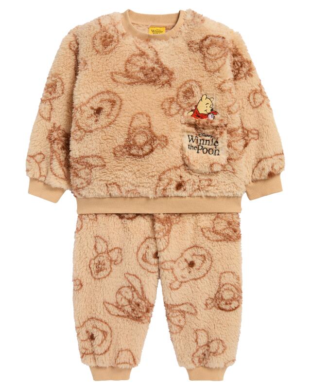 Winnie the Pooh fluffy jumper + fluffy trousers for baby girls, beige (KiK Winnie-the-Pooh Flauschpullover + Flauschhose (Beige)) — KiK, authentic German product in Morocco