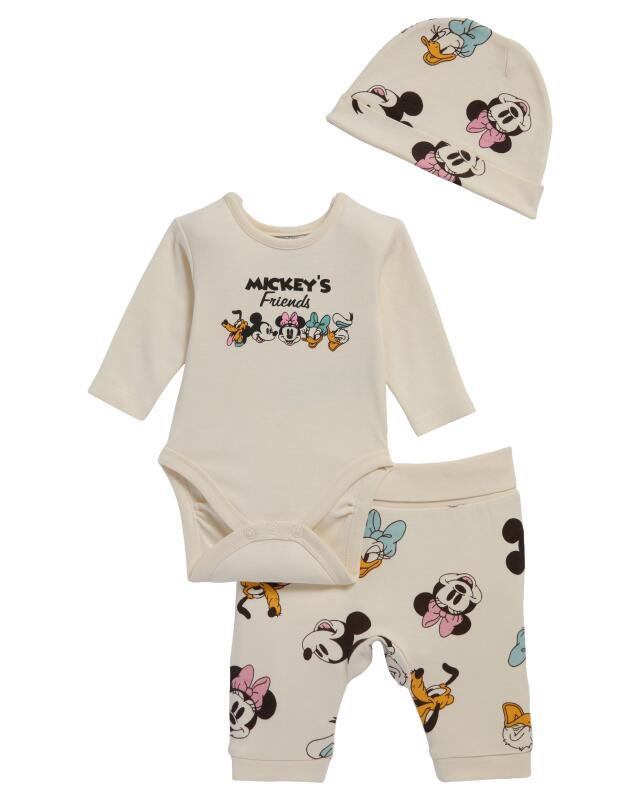 Bonnet + body + pantalon naissance fille, blanc cassé — KiK, produit allemand authentique au Maroc