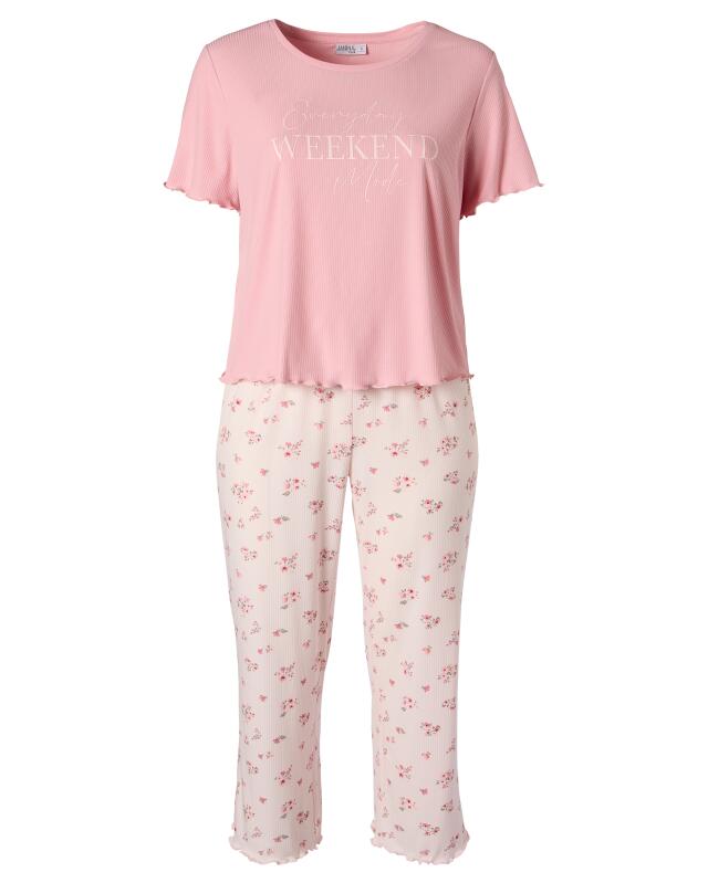 Pyjamas with wavy edges for women, pink (KiK Pyjama mit Wellenkanten (rosa)) — KiK, authentic German product in Morocco