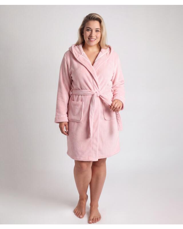 Fleece dressing gown for women, pink (KiK Fleece-Bademantel in Rosa (rosa)) — KiK, authentic German product in Morocco