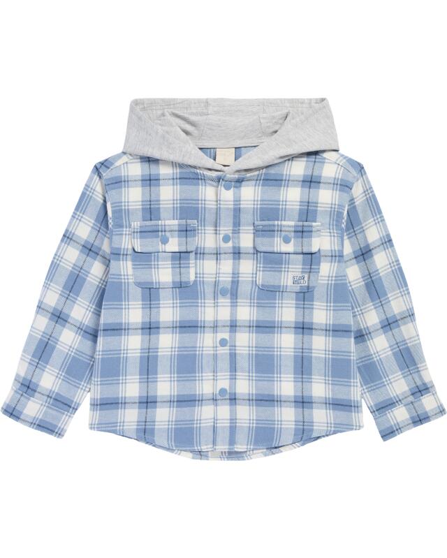 Checked shirt with hood for boys, blue checked (KiK Kariertes Hemd mit Kapuze (blau kariert)) — KiK, authentic German product in Morocco