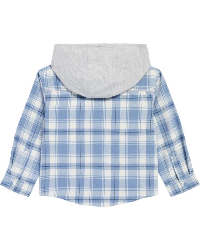 Checked shirt with hood for boys, blue checked (KiK Kariertes Hemd mit Kapuze (blau kariert)) — KiK, authentic German product in Morocco