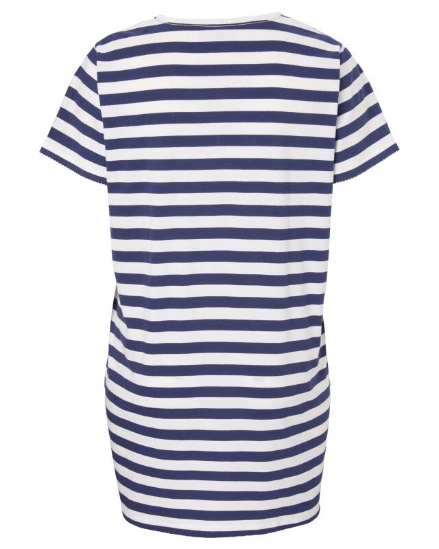 Chemise de nuit à cœurs pailletés femme, bleu indigo (KiK Bigshirt mit Glitzerherzen (indigo blau)) — KiK, produit allemand authentique au Maroc