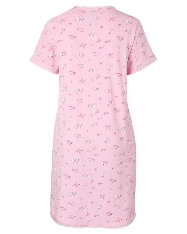 Nightshirt with piping for women, pink printed (KiK Bigshirt mit Biesen (rosa bedruckt)) — KiK, authentic German product in Morocco