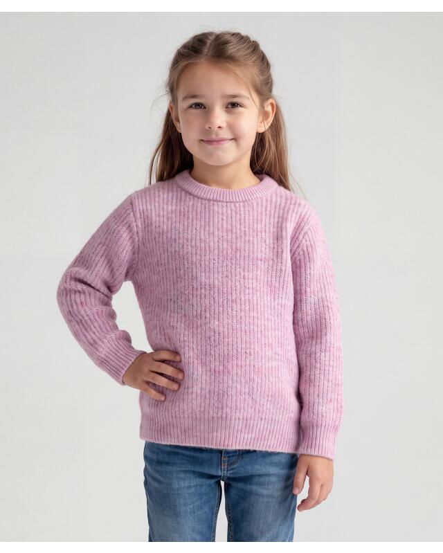 Pull en maille multicolore fille, arc-en-ciel (KiK Strickpullover aus buntem Garn (regenbogenfarben)) — KiK, produit allemand authentique au Maroc