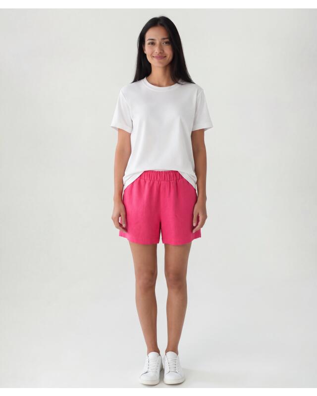 Linen-blend shorts for women, hot pink (KiK Shorts mit Leinenanteil (pink)) — KiK, authentic German product in Morocco